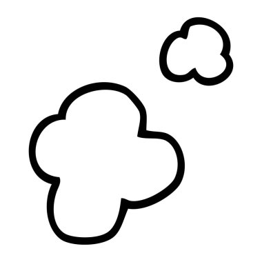 çizgi film doodle beyaz arka plan üzerinde duman