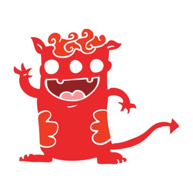 düz renk tarzı çizgi film halloween canavar