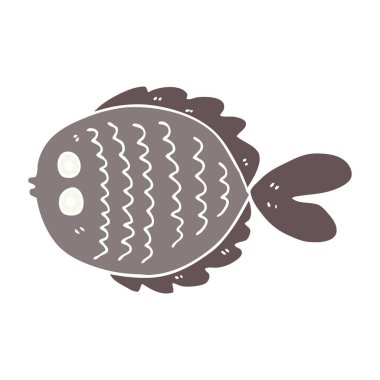 düz renk tarzı çizgi film Yassı balık