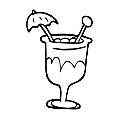çizim karikatür tropikal kokteyl