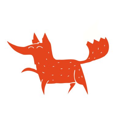 düz renk tarzı çizgi film fox