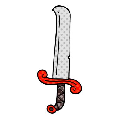 çizgi film doodle uzun kılıç