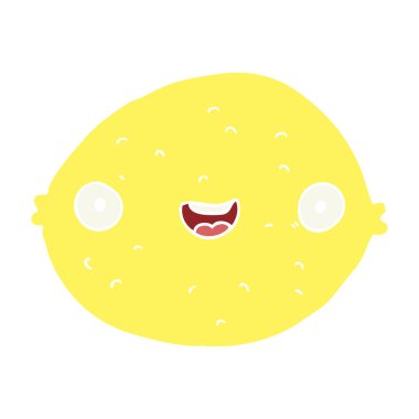 düz renk tarzı çizgi film limon