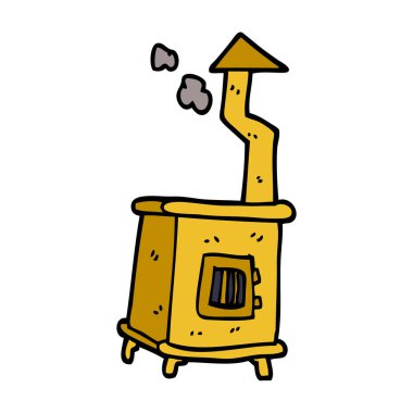 çizgi film doodle eski ahşap brülör