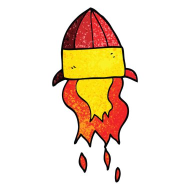 çizgi film doodle roket fırlatma