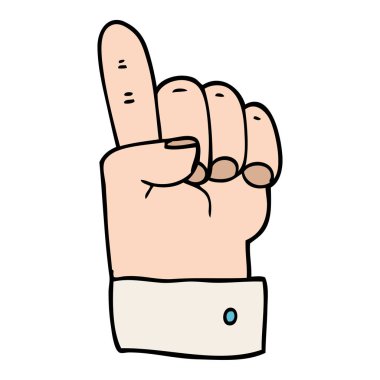 çizgi film doodle işaret eden bir ele