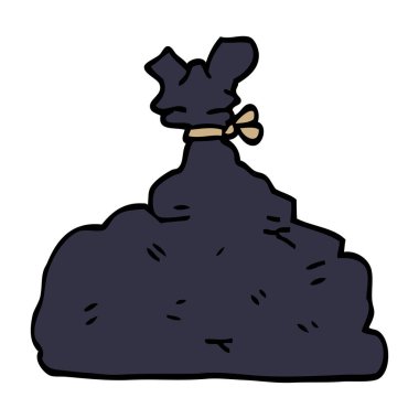 çizgi film doodle çöp torbası