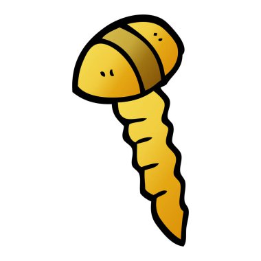 Beyaz arka plan üzerinde izole karikatür doodle vida