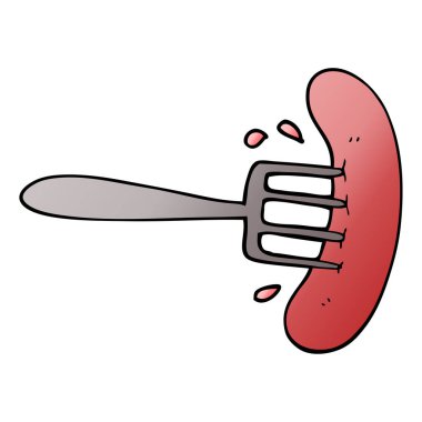 Sosisli sandviç çizgi film doodle