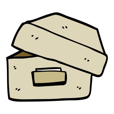 çizilmiş doodle tarzı çizgi film eski dosyalama kutu el