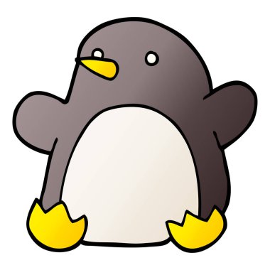 çizgi film dans eden penguen doodle