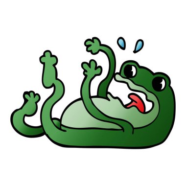 çizgi film doodle kurbağa beyaz