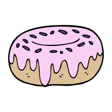 Doodle çörek sprinkles ile çizgi film