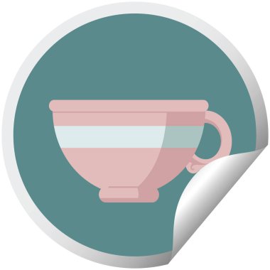 Kahve Kupası grafik vektör çizim dairesel etiket