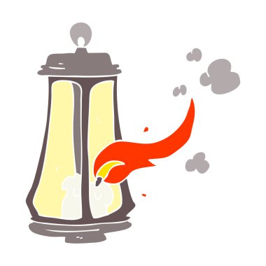 ürkütücü fener düz renkli çizimi