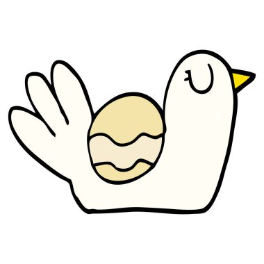 çizilmiş doodle tarzı çizgi film iç içe kuş el