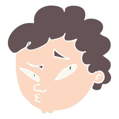 düz renk tarzı çizgi film şüpheli adam