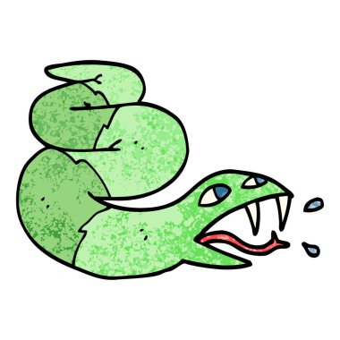 yılan tıslama grunge dokulu illüstrasyon karikatür