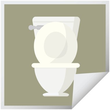 açık tuvalet grafik vektör çizim kare etiketi