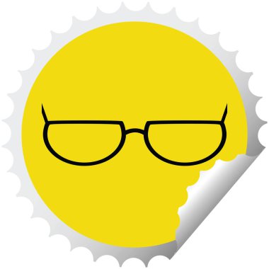 etiket damga yuvarlak gözlük grafik vektör çizim