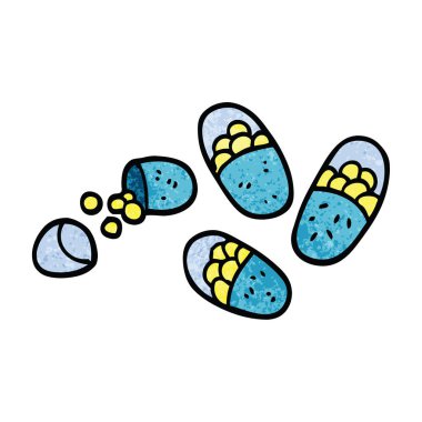 çizgi film tablet, ilaç Tema doodle