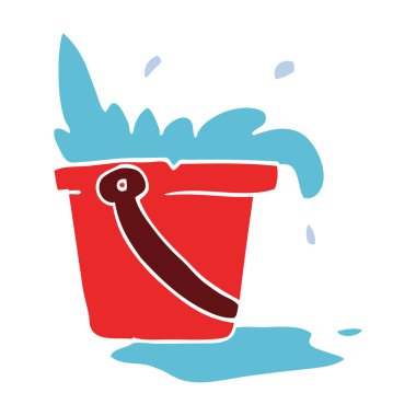 çizgi film doodle su ve kova