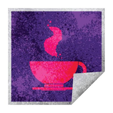 Etiket soyma kahve Meydanı fincan sıcak