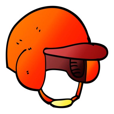 vektör degrade illüstrasyon karikatür beyzbol kask