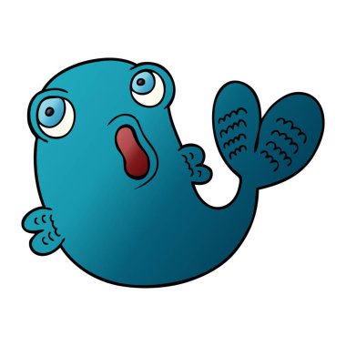 çizgi film doodle bir balık