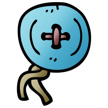 Doodle eski düğmesi illüstrasyon karikatür