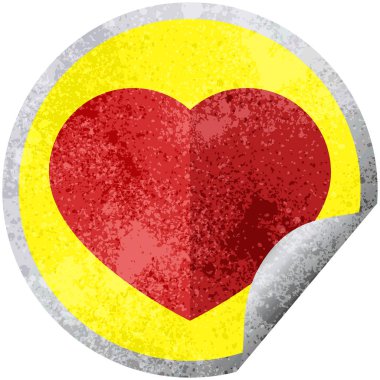 kalp sembol grafik vektör çizim dairesel etiket