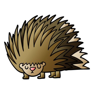 çizgi film doodle dikenli kirpi