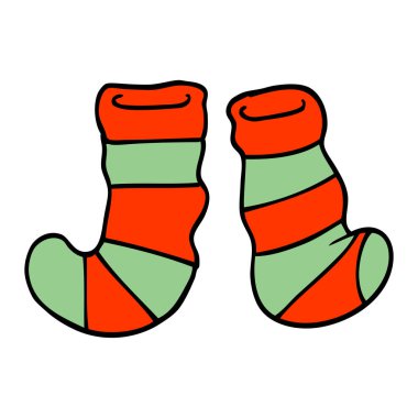 çizgi film doodle çizgili çorap