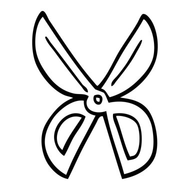 siyah beyaz çizgi film makas