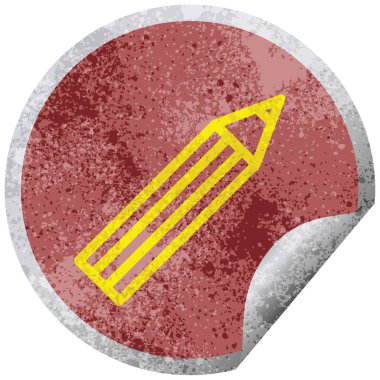 kalem vektör çizim dairesel peeling etiket