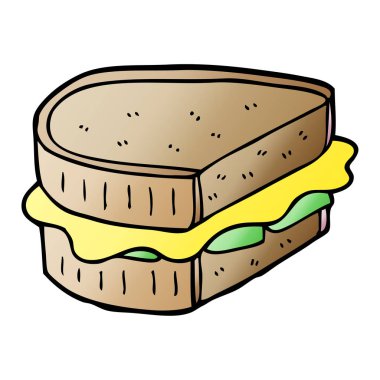 çizgi film doodle tost sandviç