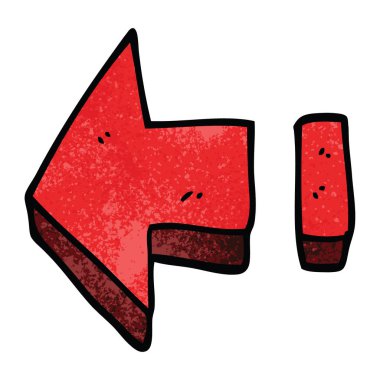 çizgi film doodle kırmızı ok