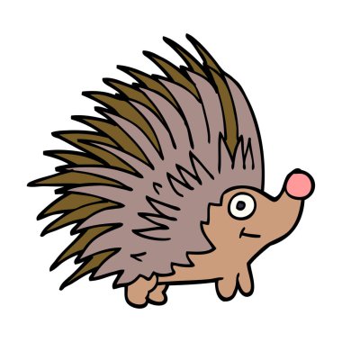 çizgi film doodle dikenli kirpi