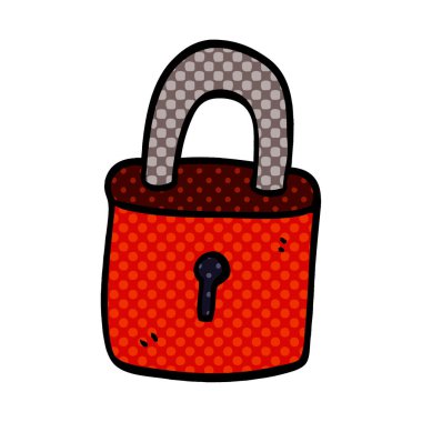 karikatür bir doodle kilit