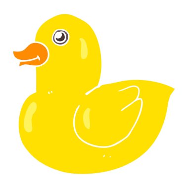 lastik ördek düz renkli çizimi