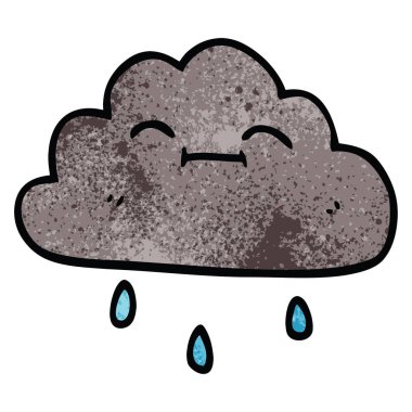 çizgi film doodle mutlu yağmur bulutu