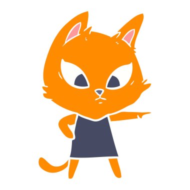 düz renk stil karikatür kedi karıştı