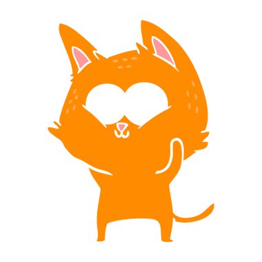 düz renk stil karikatür kedi