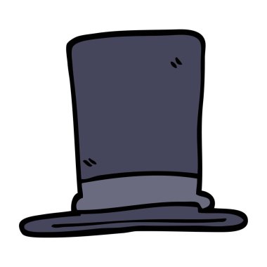 elle çizilmiş doodle tarzı çizgi film üst şapka