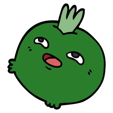 çizgi film doodle mutlu kök sebze