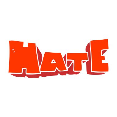 düz renk illüstrasyon word'ün nefret ediyorum