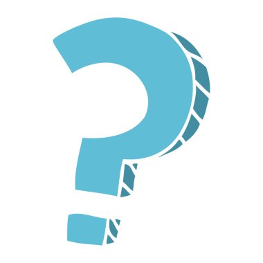 düz renk illüstrasyon karikatür soru işareti