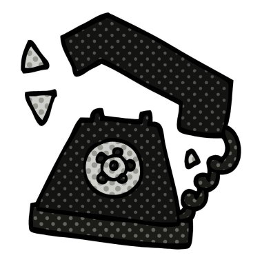 çizgi film doodle retro telefon