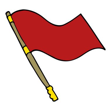 çizgi film doodle bayrak beyaz arka plan üzerinde