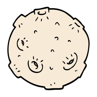 çizgi film doodle kraterler ile ay